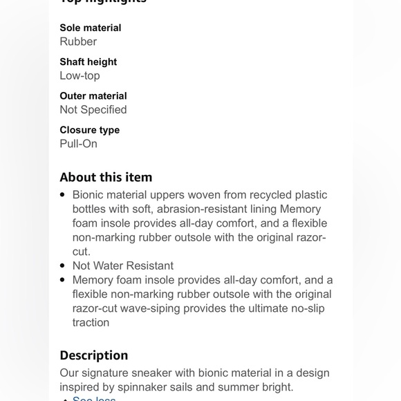 Sperry Crest Vibe Bionic Sneakers size 6 - Picture 11 of 11